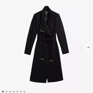 NWT TED BAKER ROSE WRAP COAT black size 4 (US 10)